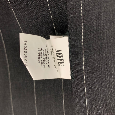 Vintage JEAN PAUL GAULTIER Size M Charcoal White Chalkstripe Virgin Wool Suit