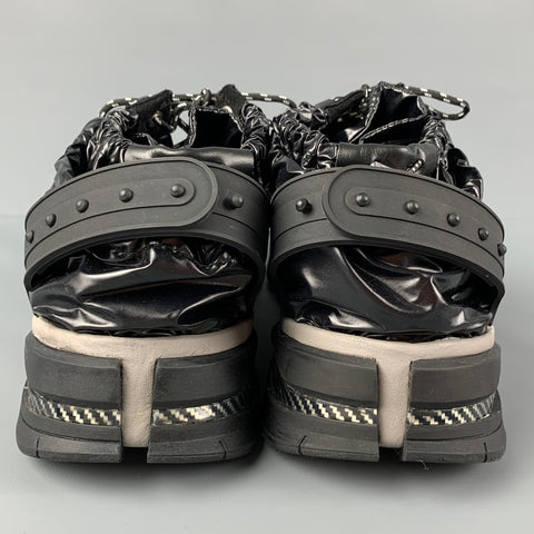 CALVIN KLEIN 205W39NYC Taille 12,5 Baskets à lacets en nylon gris noir