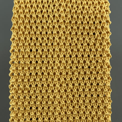 BUDD Knitted Mustard Gold Silk Textured Knit Tie
