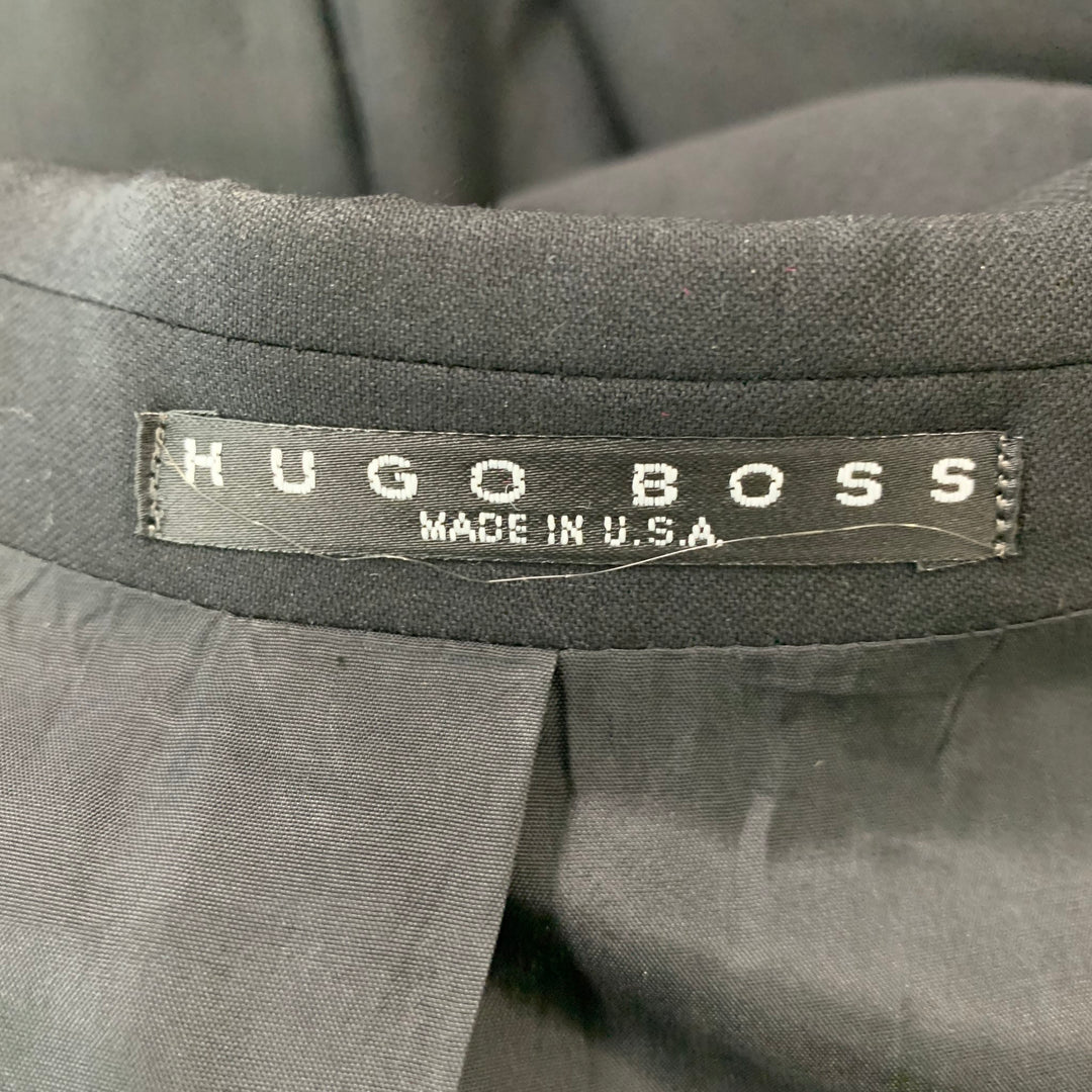 BOSS by HUGO BOSS Size 38 Short Black Virgin Wool Single breasted 34 29 Suit