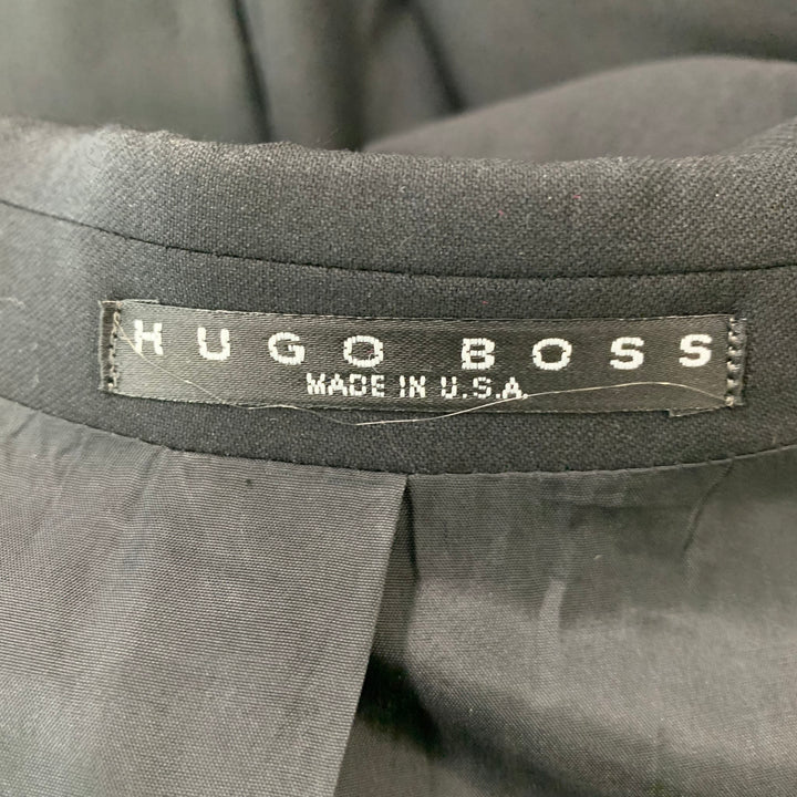 BOSS by HUGO BOSS Size 38 Short Black Virgin Wool Single breasted 34 29 Suit