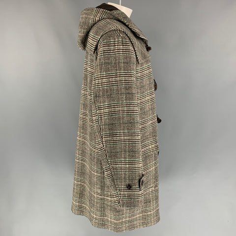 J.W.ANDERSON x UNIQLO Size XL Brown & Green Plaid Polyester / Wool Coat