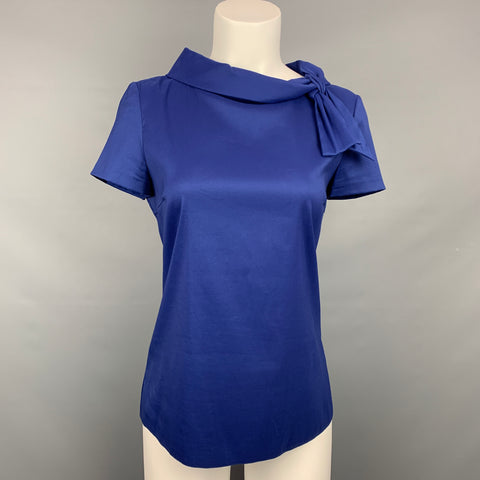 PRADA Chemisier à cravate en coton mélangé cobalt taille 4