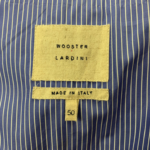 WOOSTER + LARDINI Size 40 Blue & White Two Toned Cotton Sport Coat