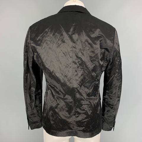 LOVE MOSCHINO Black Wrinkled Cotton Blend Notch Lapel Sport Coat