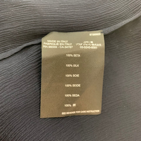 PRADA Size 6 Navy Silk Pleated Blouson Dress Top