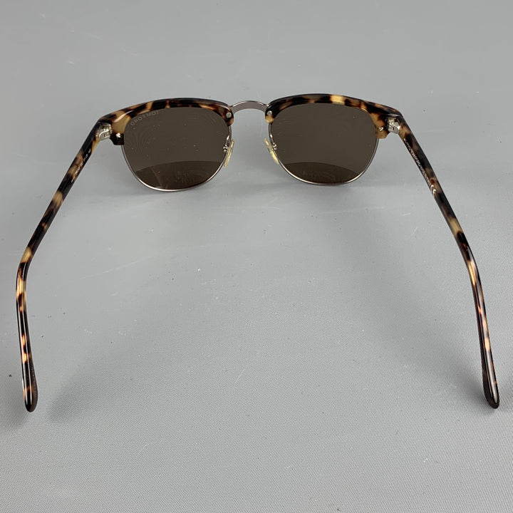 TOM FORD Tortoiseshell Brown Metal & Acetate Wayfarer Sunglasses