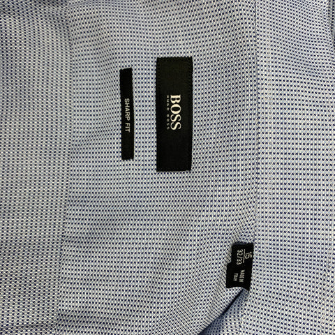 BOSS by HUGO BOSS Light Blue Cotton Button Down Long Sleeve Shirt
