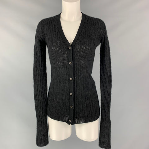 PRADA Size 2 Black Textured Cardigan