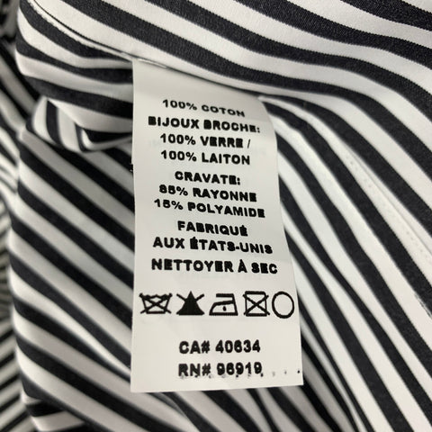 MARC JACOBS Camisa con botones a rayas de algodón blanco y negro talla 2