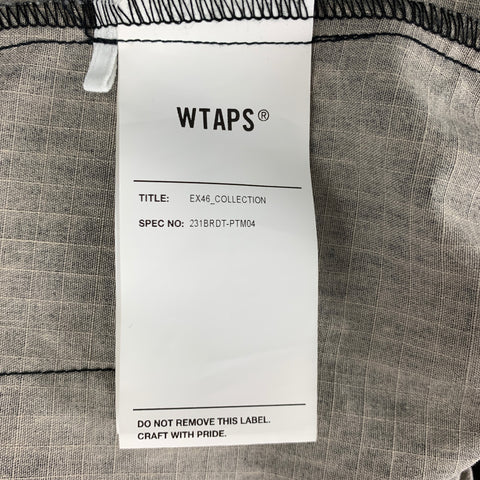 WTAPS Size XL Charcoal Solid Cotton Elastic Waistband Casual Pants