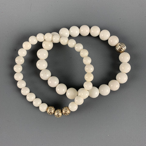 VINTAGE White Silver Beads Bracelet