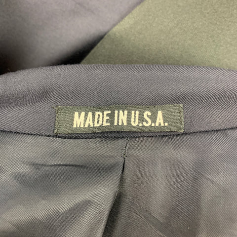 TODD SNYDER Size 42 Regular Navy & Black Wool Peak Lapel Sport Coat