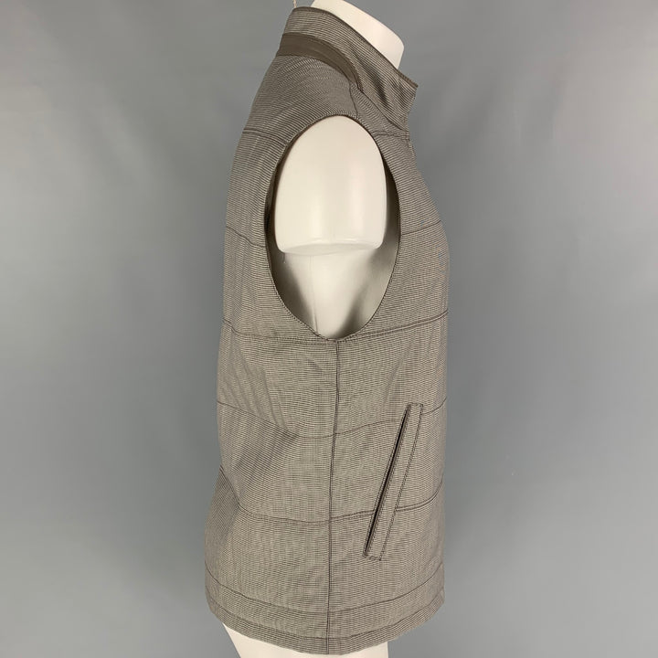 ERMENEGILDO ZEGNA Size 42 Taupe Grey Quilted Wool Silk Reversible Vest