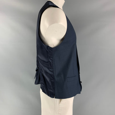 DOLCE & GABBANA  Size 46 Nailhead Wool Buttoned Navy Vest