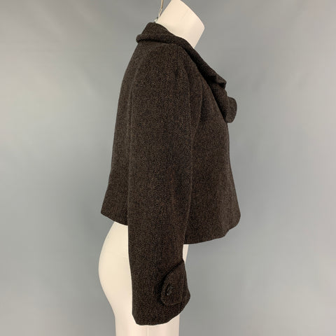 MARNI Size 4 Black Brown Nailhead Cropped Jacket