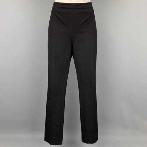 JOSEPH Size 12 Black Viscose / Cotton Narrow Leg Dress Pants