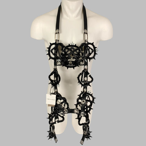 COMME des GARCONS HOMME FW 2019 Black Silver PVC Rubber Harness Necklace