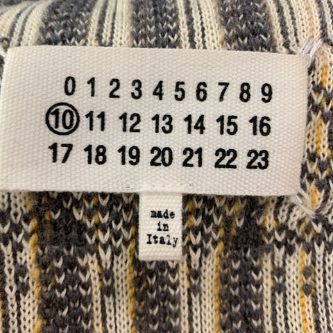 MAISON MARTIN MARGIELA Size S Grey Yellow Plaid Wool Cotton Oversized Cardigan