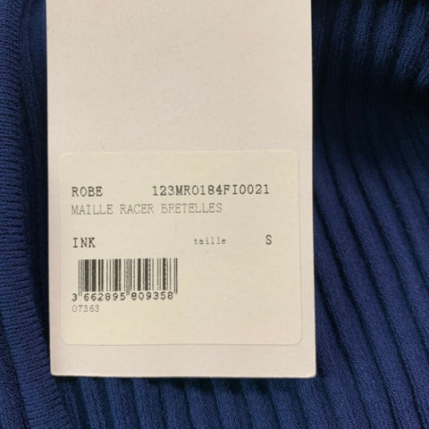 COURREGES Size S Blue Viscose Polyester Ribbed Fitted Dress