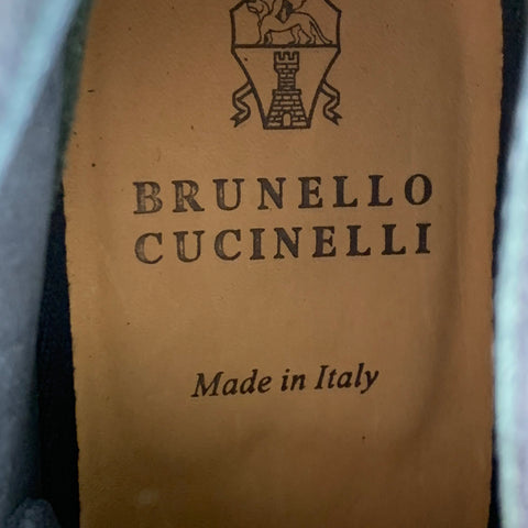 BRUNELLO CUCINELLI Antilope Size 8 Navy Suede Ankle Boots