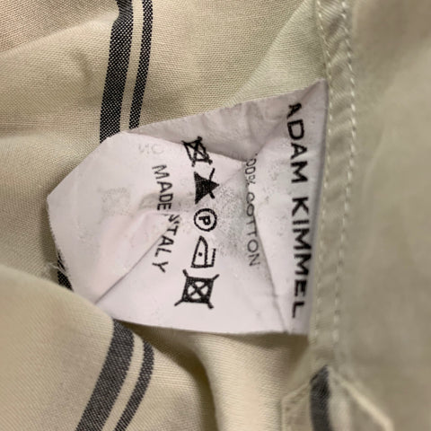 ADAM KIMMEL Size XL Beige & Grey Stripe Cotton Button Up Long Sleeve Shirt