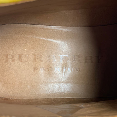 BURBERRY PRORSUM Size 11 Brown Yellow Stitched Leather Arundel Mocassin Shoes