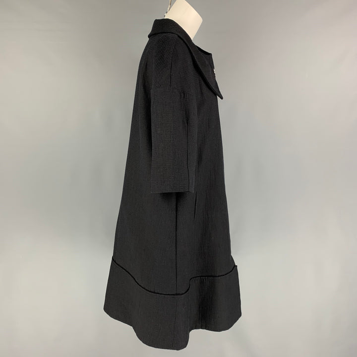 MARNI Size 8 Black Cotton Blend Short Sleeve Coat
