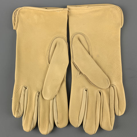 VINTAGE Taille 9 Gants coupés en cuir kaki