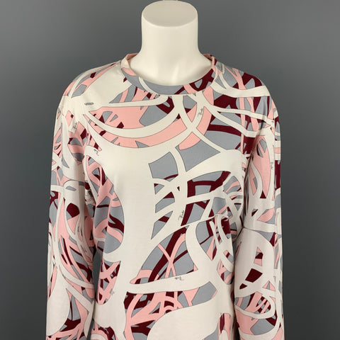 EMILIO PUCCI Camiseta con cuello redondo y algodón estampado multicolor talla L