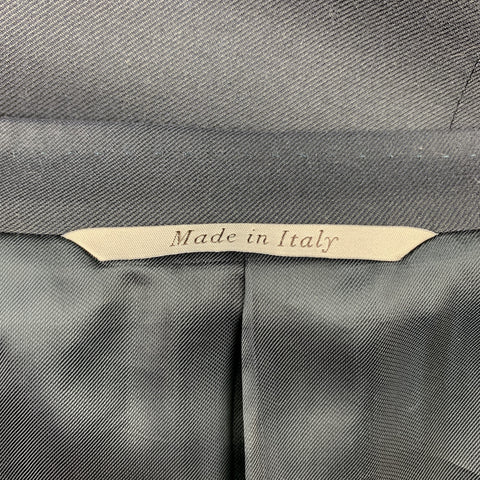CANALI Size 42 Long Navy Wool Notch Lapel Suit