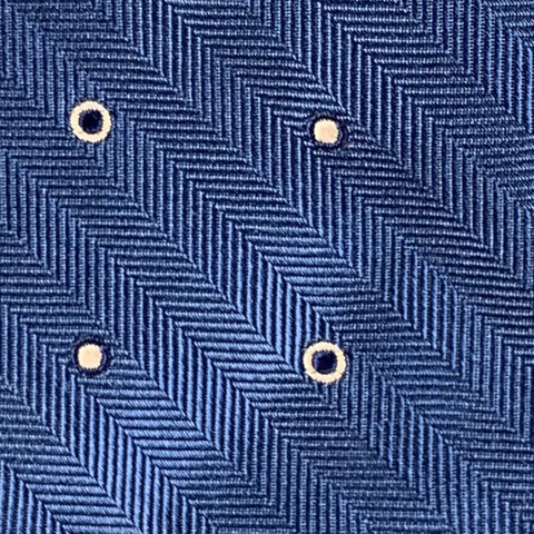 OXXFORD CLOTHES Blue White Dots Silk Tie