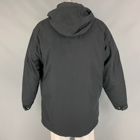 ARMANI JEANS Chest Size S Size S Black Reversible Polyester Hooded Coat