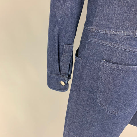 SEE By Chloe Size 8 Indigo Dark Blue Cotton Denim Jumpsuit