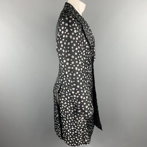 COMME des GARCONS HOMME PLUS Size S Black & Silver Dots Polyester Coat