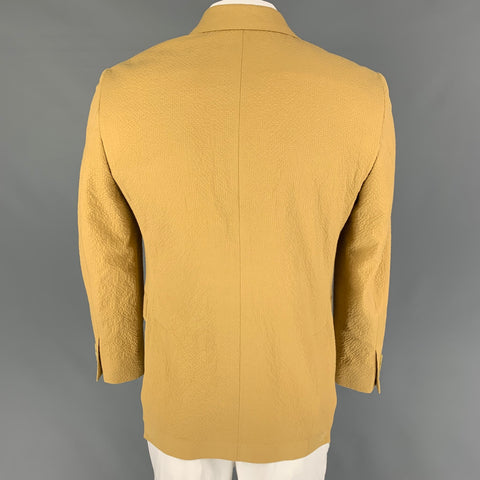 TODD SNYDER Size 40 Mustard Seersucker Cotton Sport Coat