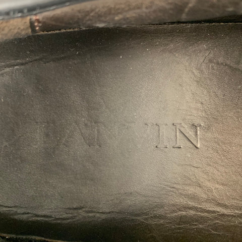 LANVIN Size 11 Black Textured Lace Sneakers