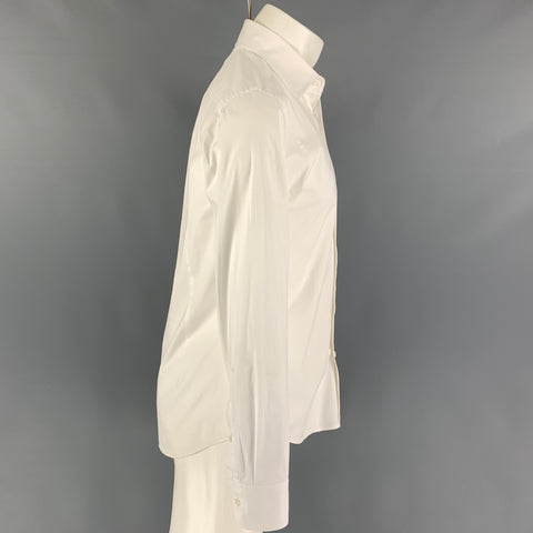 G-STAR RAW Size M White Cotton Super Slim Fit Long Sleeve Shirt