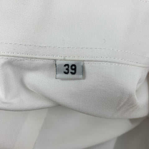 ANDRES PALMA Size L White Eyelet Cotton Tuxedo Long Sleeve Shirt