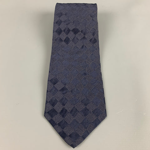 DONNA KARAN Navy White Dots Silk Tie