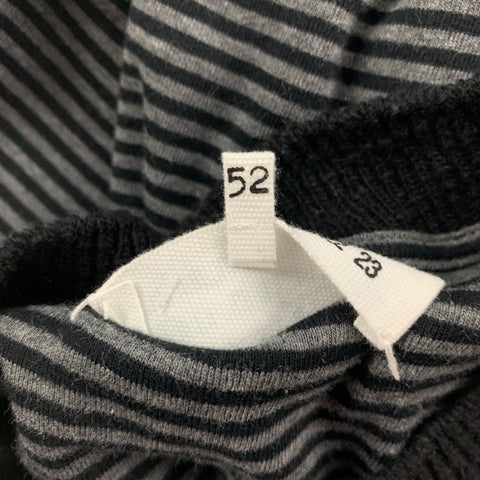 MAISON MARGIELA Size L Black Grey Stripe Cotton Crew-Neck Pullover