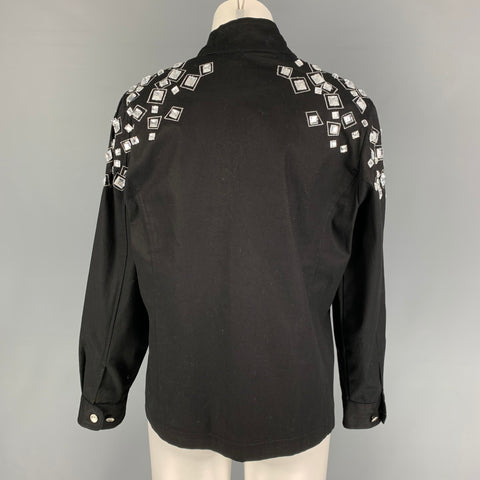 BOB MACKIE Size S Black Silver Cotton Embellishment Jacket