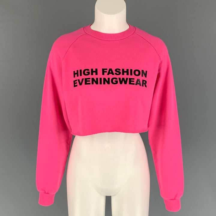 BAJA EAST Size S Pink Cotton Graphic Cropped Pullover