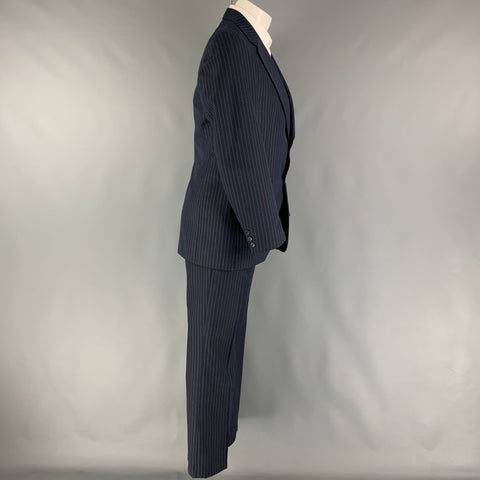 FABERGE Size 40 Navy Cream Pinstripe Single breasted 32 30 Suit