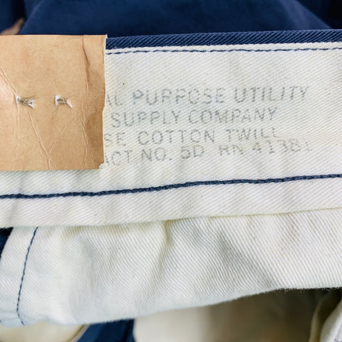 RRL by RALPH LAUREN Size 36 Navy Wash Cotton Elastane Button Fly Casual Pants