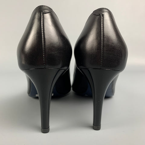 JIL SANDER Size 8 Black Leather Pumps