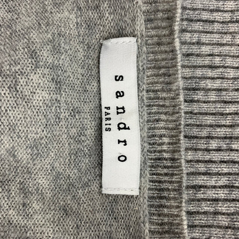 SANDRO Size S Grey Heather Wool / Cashmere Pullover