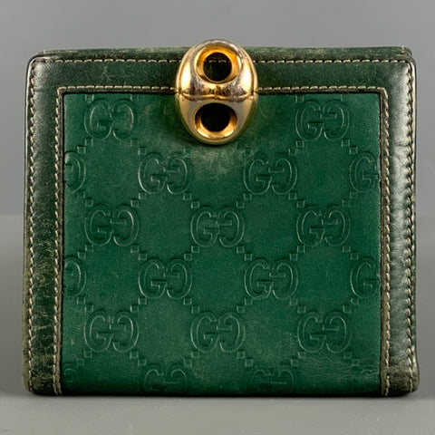 GUCCI Green Monogram Leather Wallet