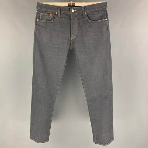 CIVILIANAIRE Size 34 Grey Japanese Selvedge Denim Jeans