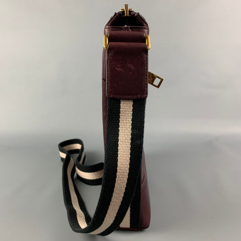 BALLY Burgundy Leather Cross Body Bag